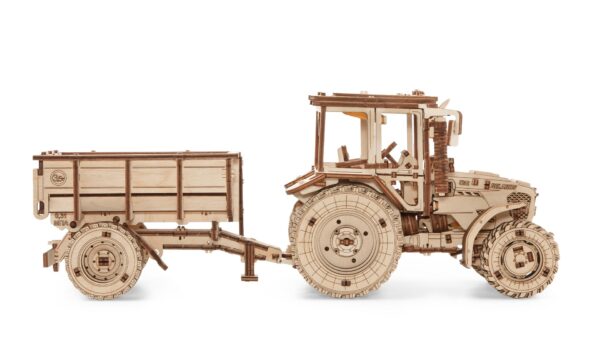 3D Houten Modelbouw, Belarus-82 Tractor, 1157 + Trailer voor Belarus-82, 1225