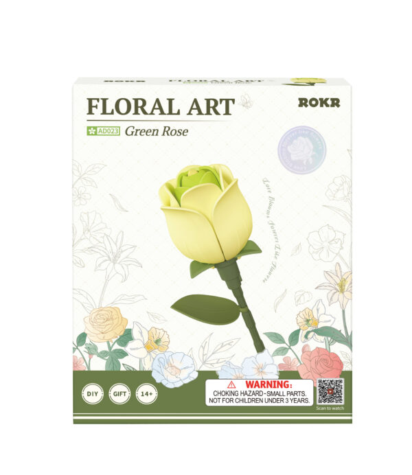 Robotime, DIY 3D Puzzel Green Rose, AD023, 7x9x34,5cm - Afbeelding 2