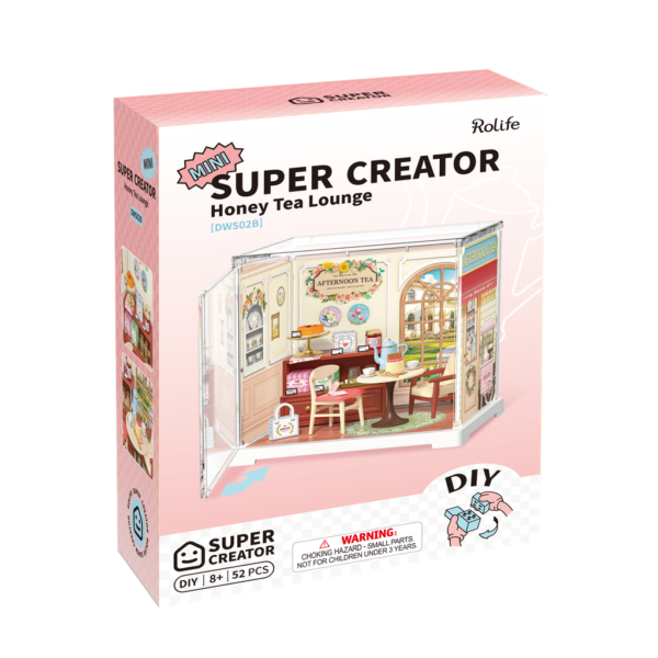 Robotime, DIY Huisje Super Honey Tea Lounge, DWS02B, 15,7x10,9x14,7cm - Afbeelding 3