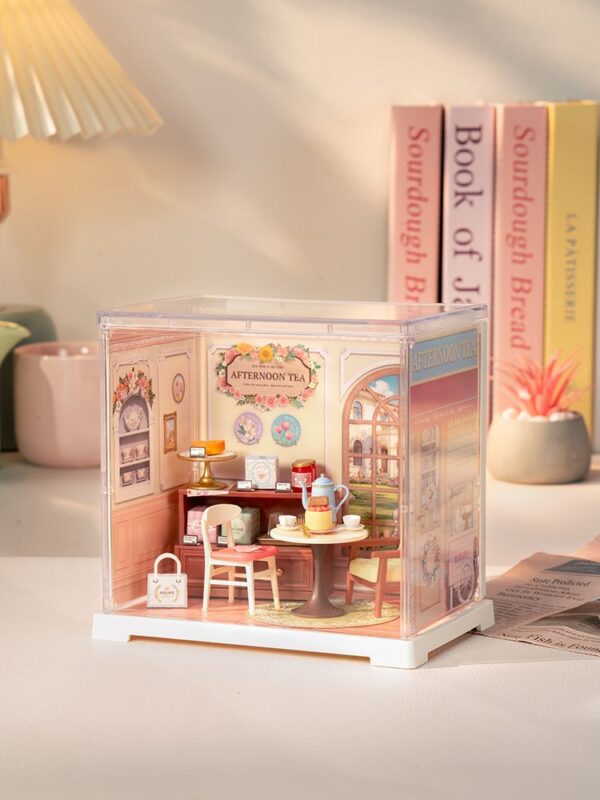 Robotime, DIY Huisje Super Honey Tea Lounge, DWS02B, 15,7x10,9x14,7cm - Afbeelding 5