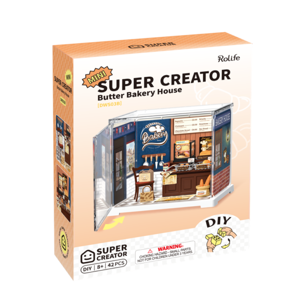 Robotime, DIY Huisje Buter Bakery House, DWS03B, 15,7x10,9x14,7cm - Afbeelding 4
