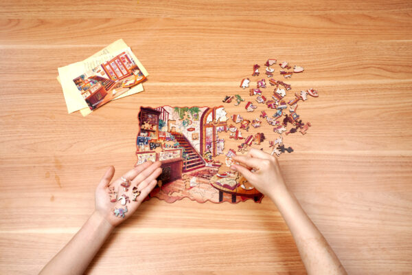 Houten Legpuzzel, Rowood, Cozy Winter Café TA006 29,2 x 23,3 - Afbeelding 5