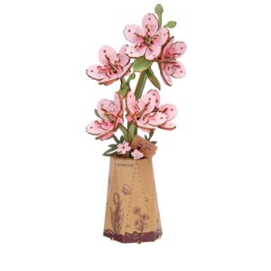 Robotime, DIY Houten Bloem, Sakura, TW101, 9x7,5x22,5 cm