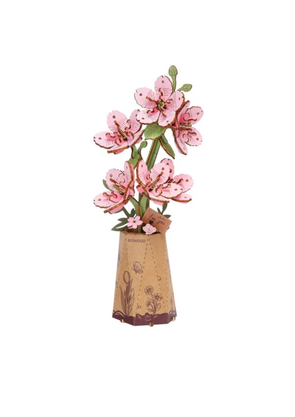 Robotime, DIY Houten Bloem, Sakura, TW101, 9x7,5x22,5 cm