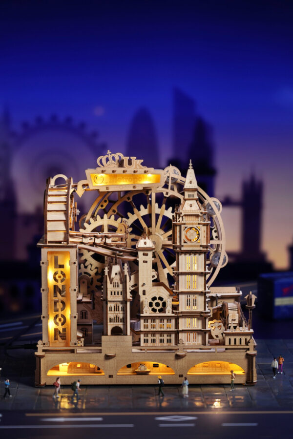 Robotime, 3D DIY Houten Modelbouwpakket Marble Travel "London", Marble Spaceport, EGB01, 22,5x15,5x23,5cm - Afbeelding 5