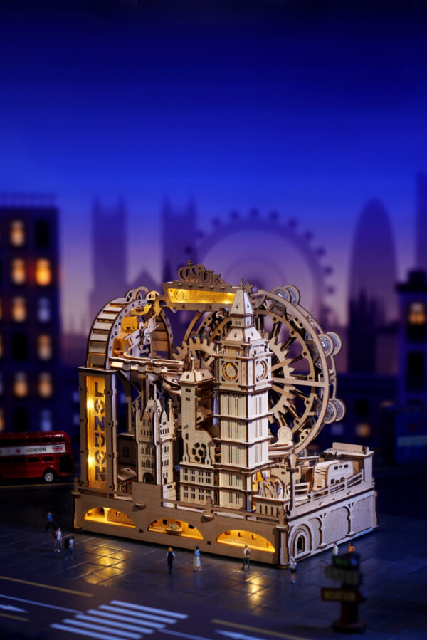 Robotime, 3D DIY Houten Modelbouwpakket Marble Travel "London", Marble Spaceport, EGB01, 22,5x15,5x23,5cm - Afbeelding 6