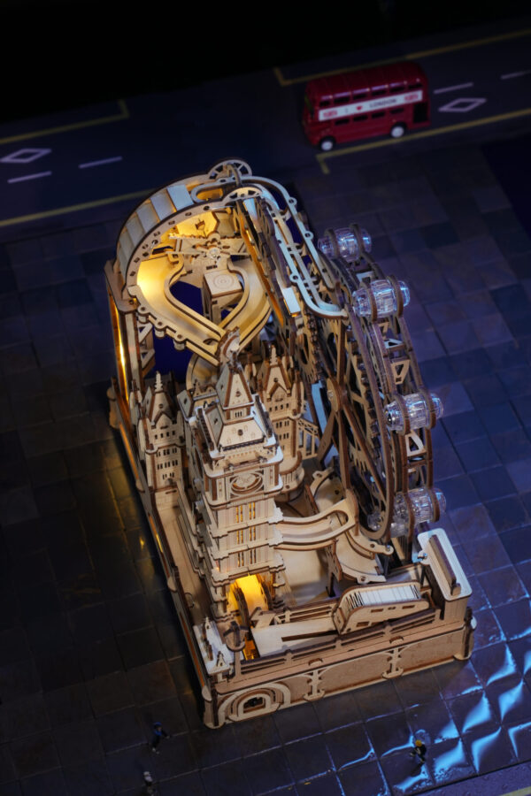 Robotime, 3D DIY Houten Modelbouwpakket Marble Travel "London", Marble Spaceport, EGB01, 22,5x15,5x23,5cm - Afbeelding 7