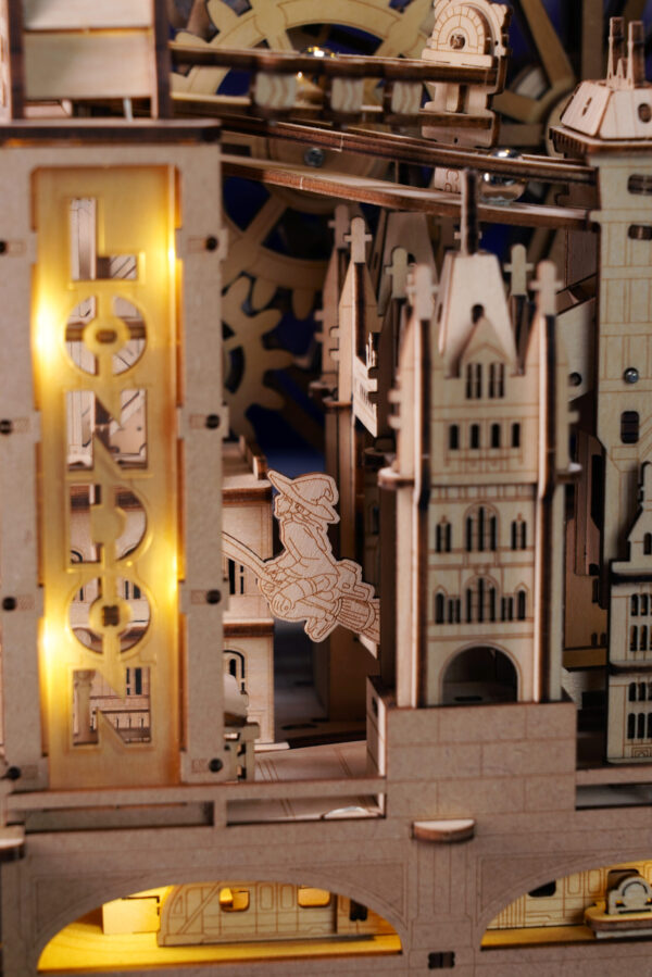Robotime, 3D DIY Houten Modelbouwpakket Marble Travel "London", Marble Spaceport, EGB01, 22,5x15,5x23,5cm - Afbeelding 10