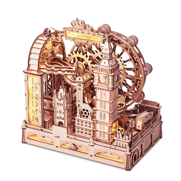 Robotime, 3D DIY Houten Modelbouwpakket Marble Travel "London", Marble Spaceport, EGB01, 22,5x15,5x23,5cm