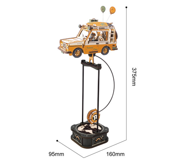 Robotime, 3D Houten Puzzel, Road Tripper, DIY Pendulum, MCD03, 16,9,5x37,5cm - Afbeelding 2