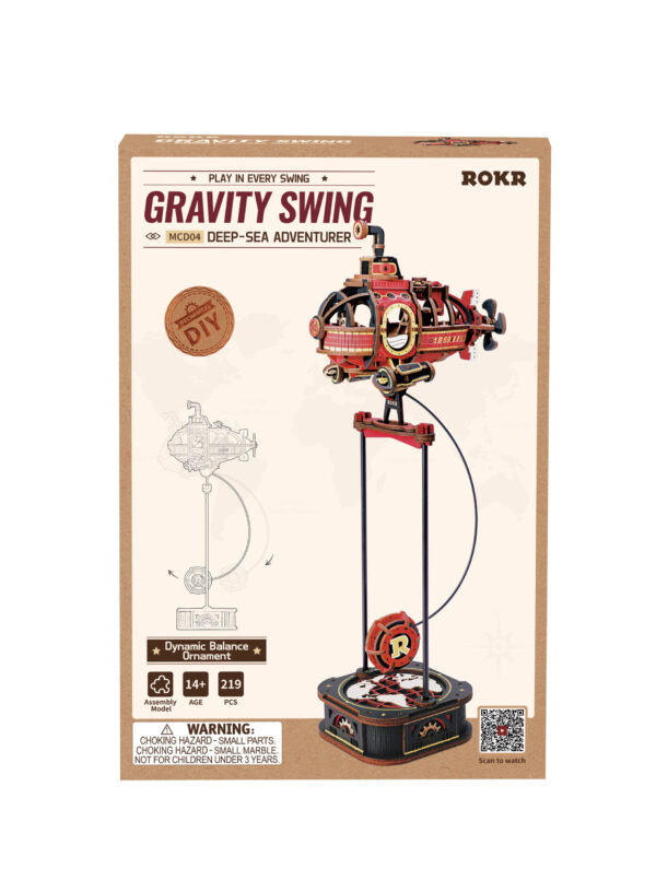 Robotime, 3D Houten Puzzel, Deep-Sea Adventurer, DIY Pendulum, MCD04, 14x9,5x36,5cm - Afbeelding 3