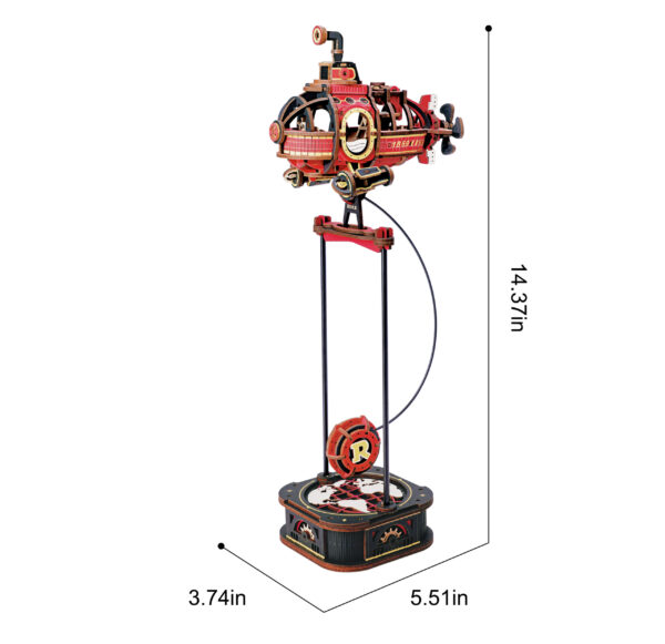 Robotime, 3D Houten Puzzel, Deep-Sea Adventurer, DIY Pendulum, MCD04, 14x9,5x36,5cm - Afbeelding 5