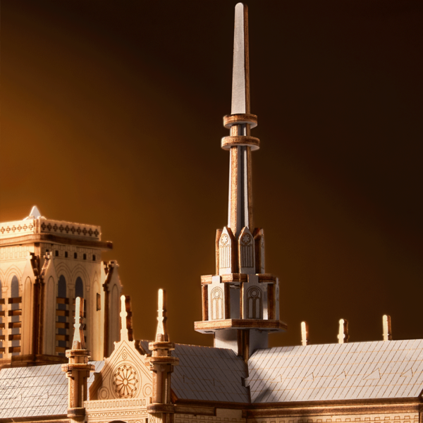 Robotime, DIY 3D Houten Modelbouwpakket, Paris Cathedral, TG511, 25,7x12,6x22,8cm - Afbeelding 5