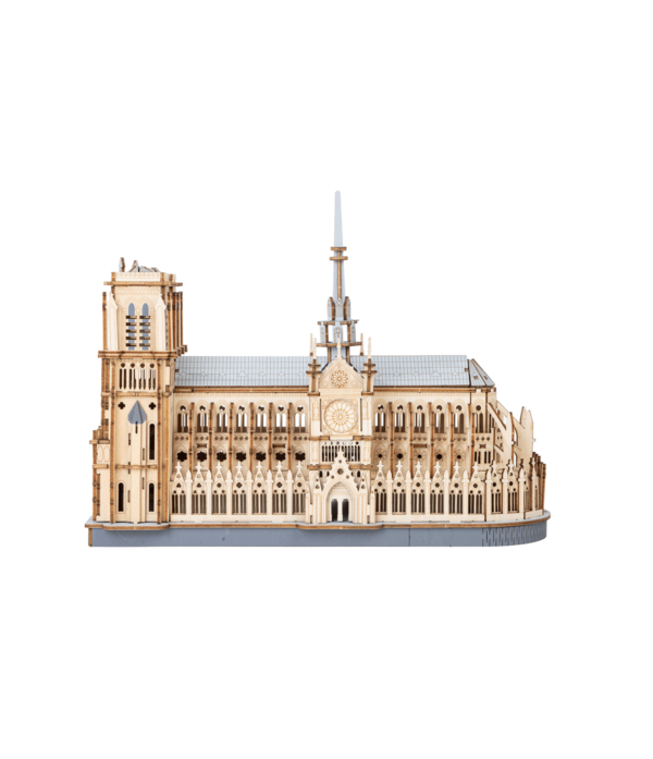 Robotime, DIY 3D Houten Modelbouwpakket, Paris Cathedral, TG511, 25,7x12,6x22,8cm