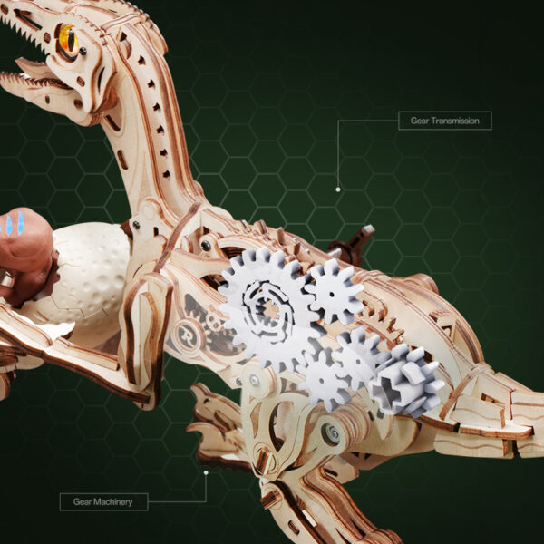 Robotime, DIY 3D Modelbouwpakket Velociraptor Dinosaurus, LD01, 41,5x10,5x21cm - Afbeelding 5