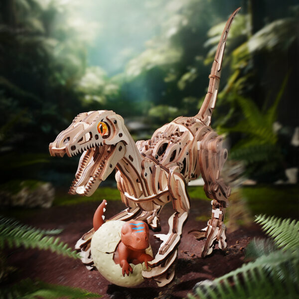 Robotime, DIY 3D Modelbouwpakket Velociraptor Dinosaurus, LD01, 41,5x10,5x21cm - Afbeelding 7