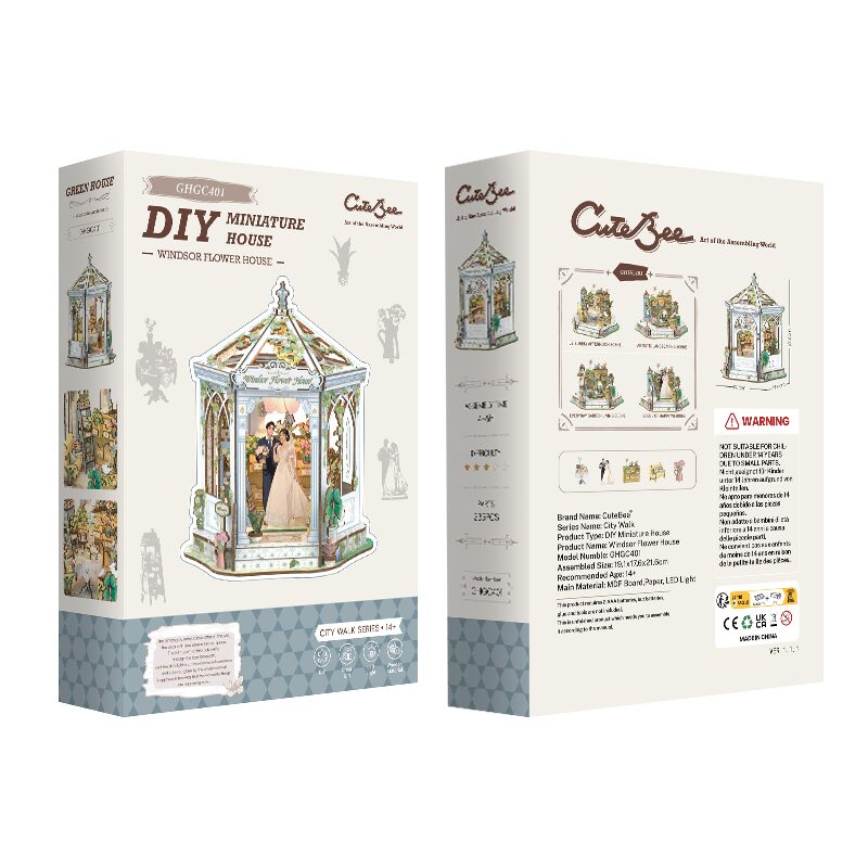 Cutebee, DIY Huisje, Winsors Flower House, GHGC401, 19,1x17,6x21,5cm - Afbeelding 6