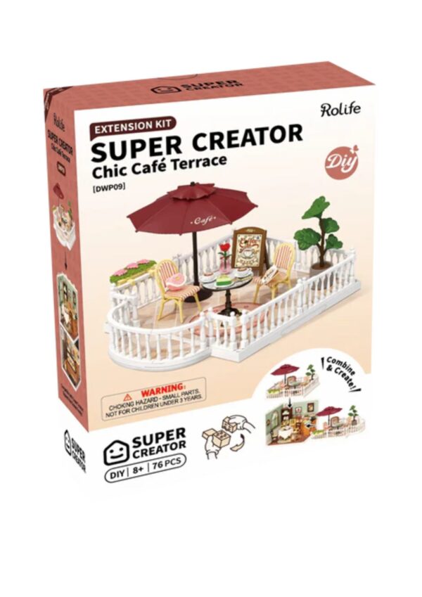 Robotime, Super Creator, Chic Café Terrace DWP09, 18 x 12,3 x 16,3cm - Afbeelding 2