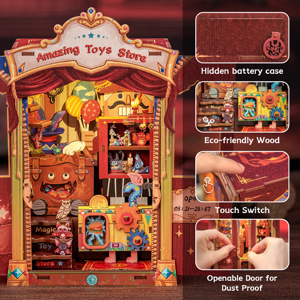 Cutebee, 3D Booknook, Amazing Toy Store CWGA204, 11,5x10x17cm - Afbeelding 4