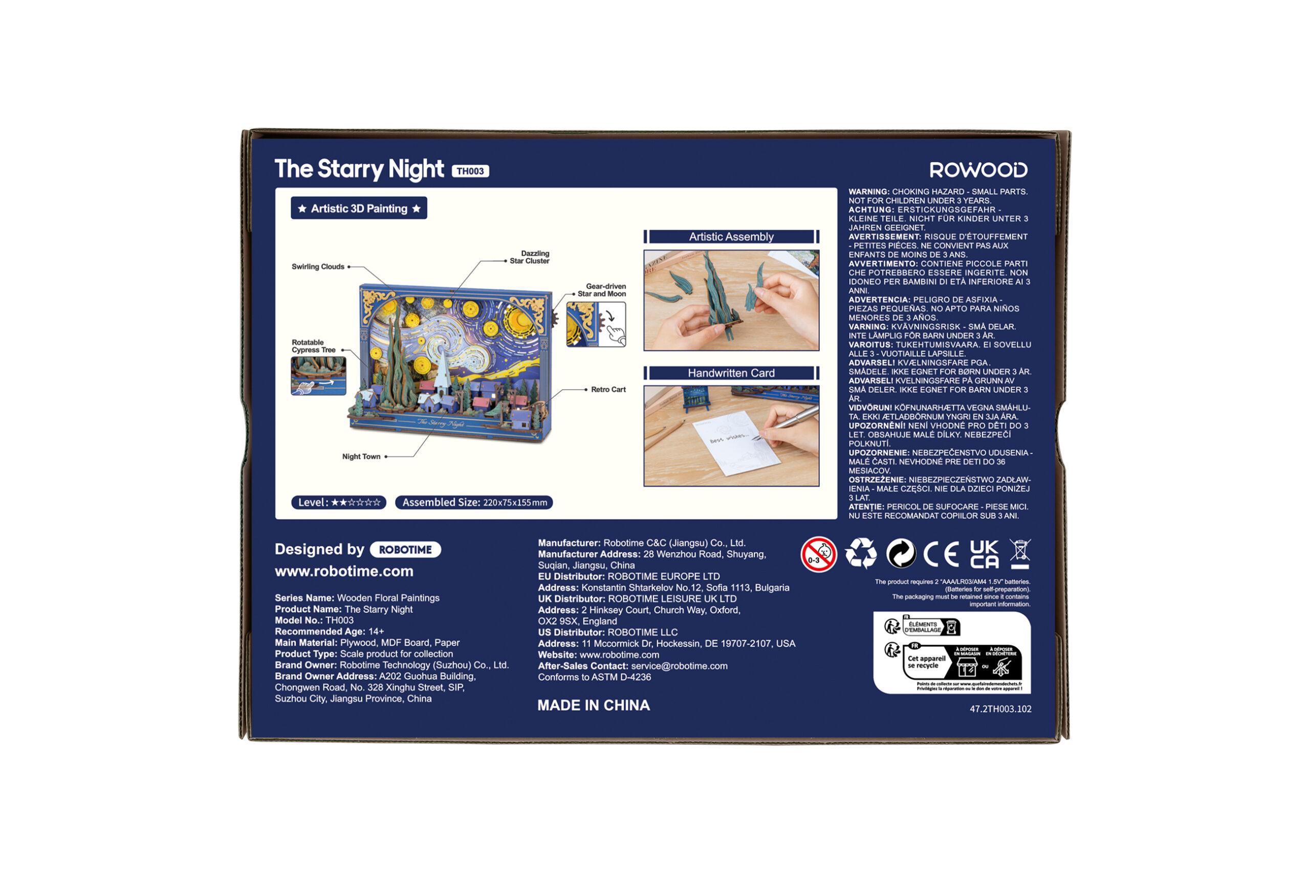 Robotime, DIY Miniatuurhuis, the Starry night, TH003, 22,0x7,5x15,5 cm - Afbeelding 5