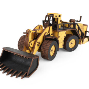 Eco Wood Art (EWA) 3D Mechanische Houten Puzzel, Loader Belaz 78250, 4134, Kleur Geel, 32,1x10,3x11,6 cm