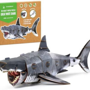 MakeBug, 3D Modelbouw, Great White Shark, MB-B-0010, 46x22x15 cm