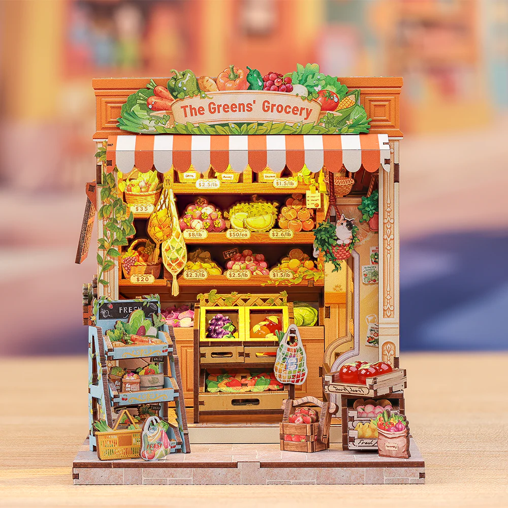 Cutebee, 3D DIY huisje, The Green Grocery, CWGC213, 16,2x15,8x20,6cm - Afbeelding 3