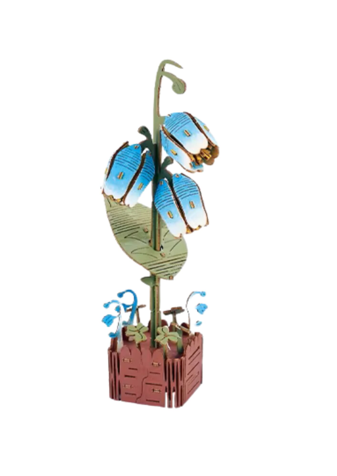 Inspirebox, 3D Houten Puzzel, Flower, Suzuran, JM-002, 5,5x5,5x23cm
