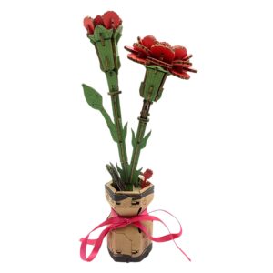 Inspirebox, 3D Flower, Red Carnation, JM-013, 5,5x5,5x20cm
